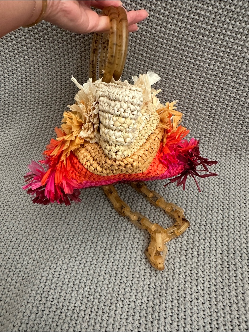Carolina Santo Domingo Corallina Ombré Woven Bag - Picture 9 of 13